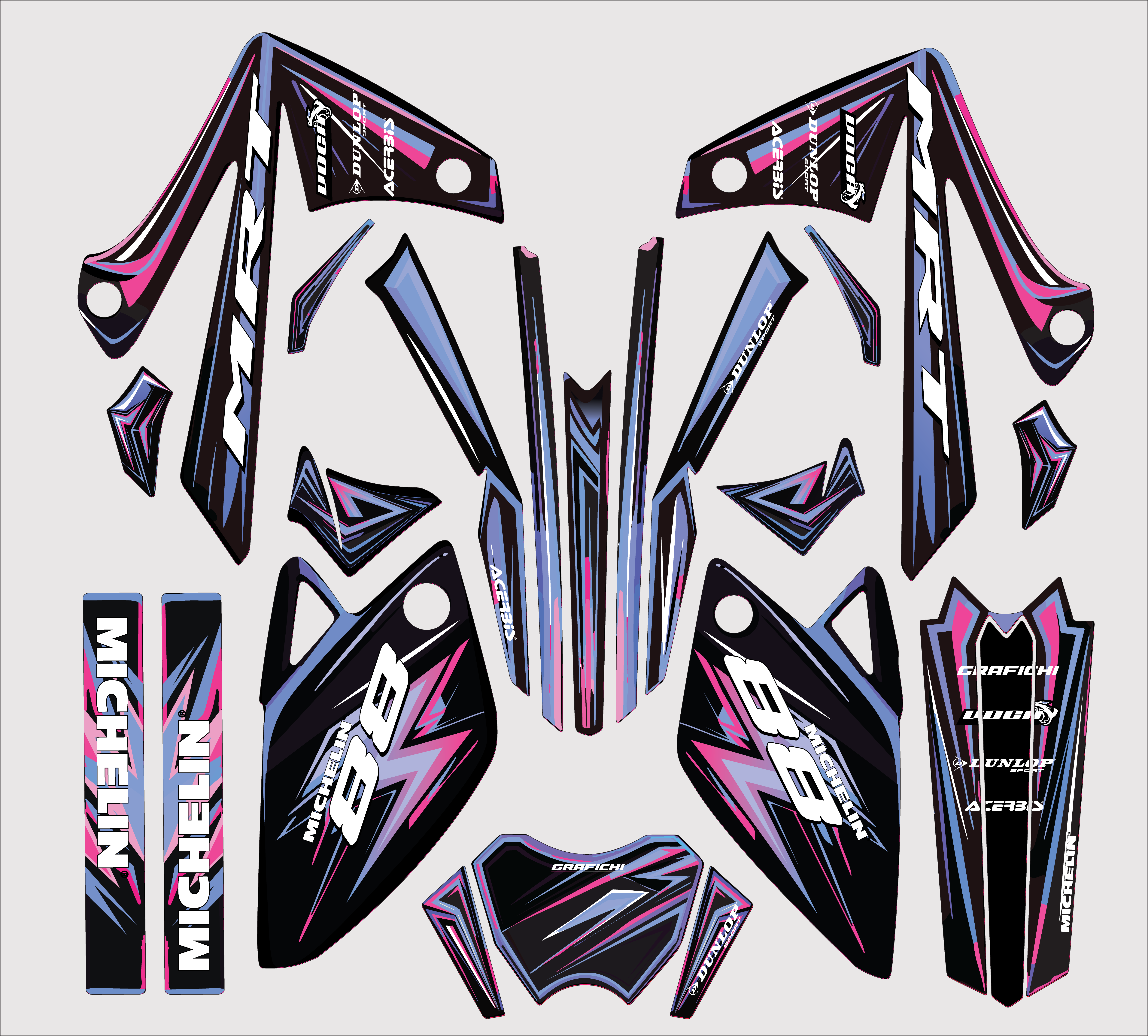 Pink Graphic Kit | Rieju Mrt 50 | 2009-2021