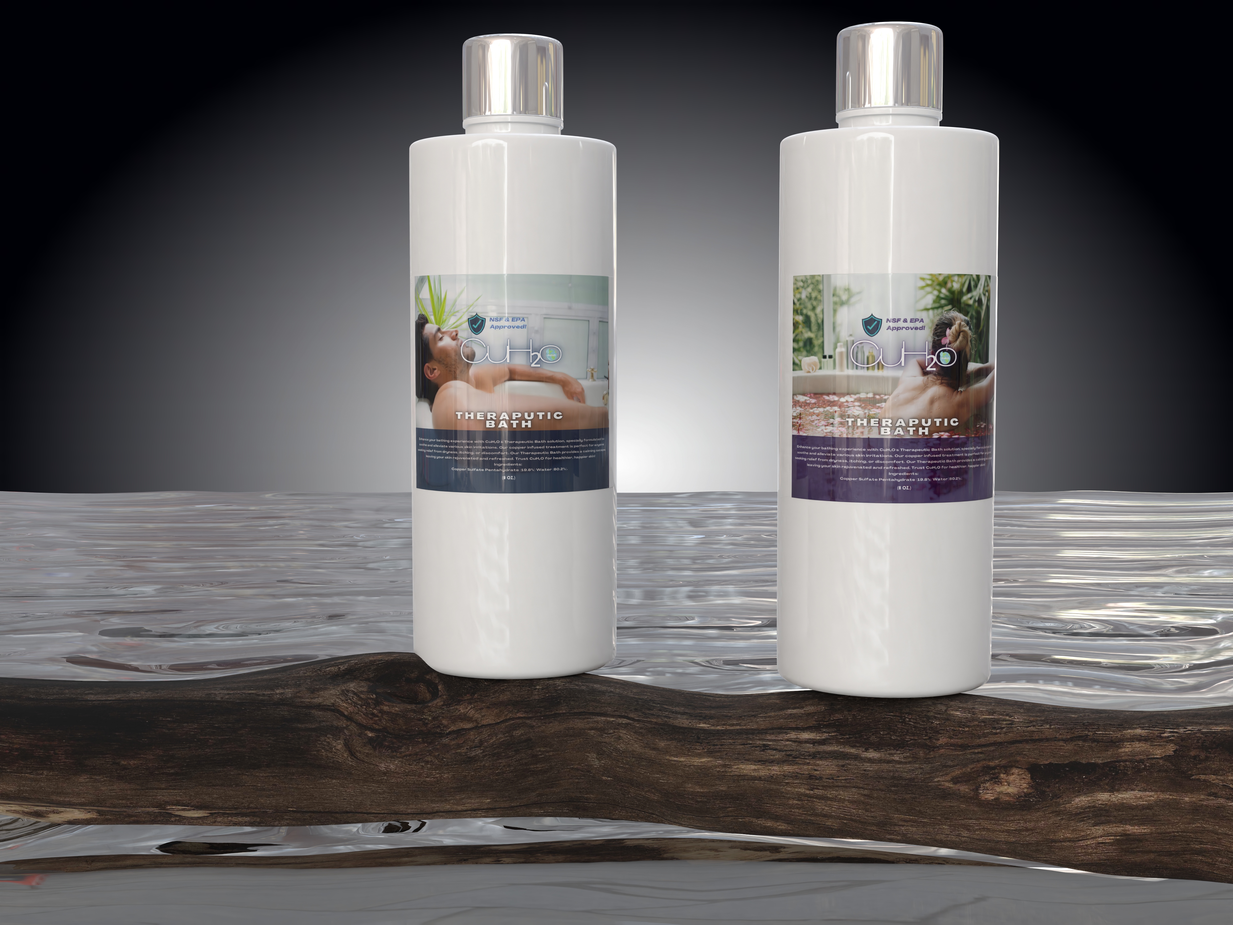 CuH₂O's 8 oz Therapeutic Bath solution
