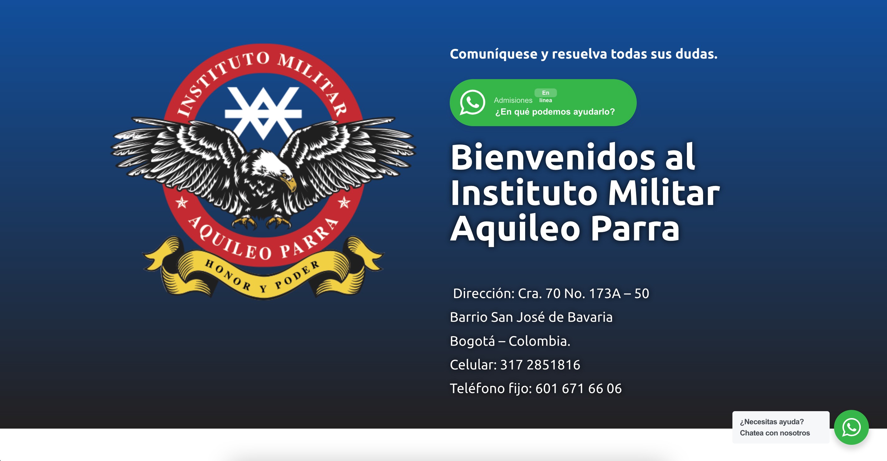 Página web de aterrizaje