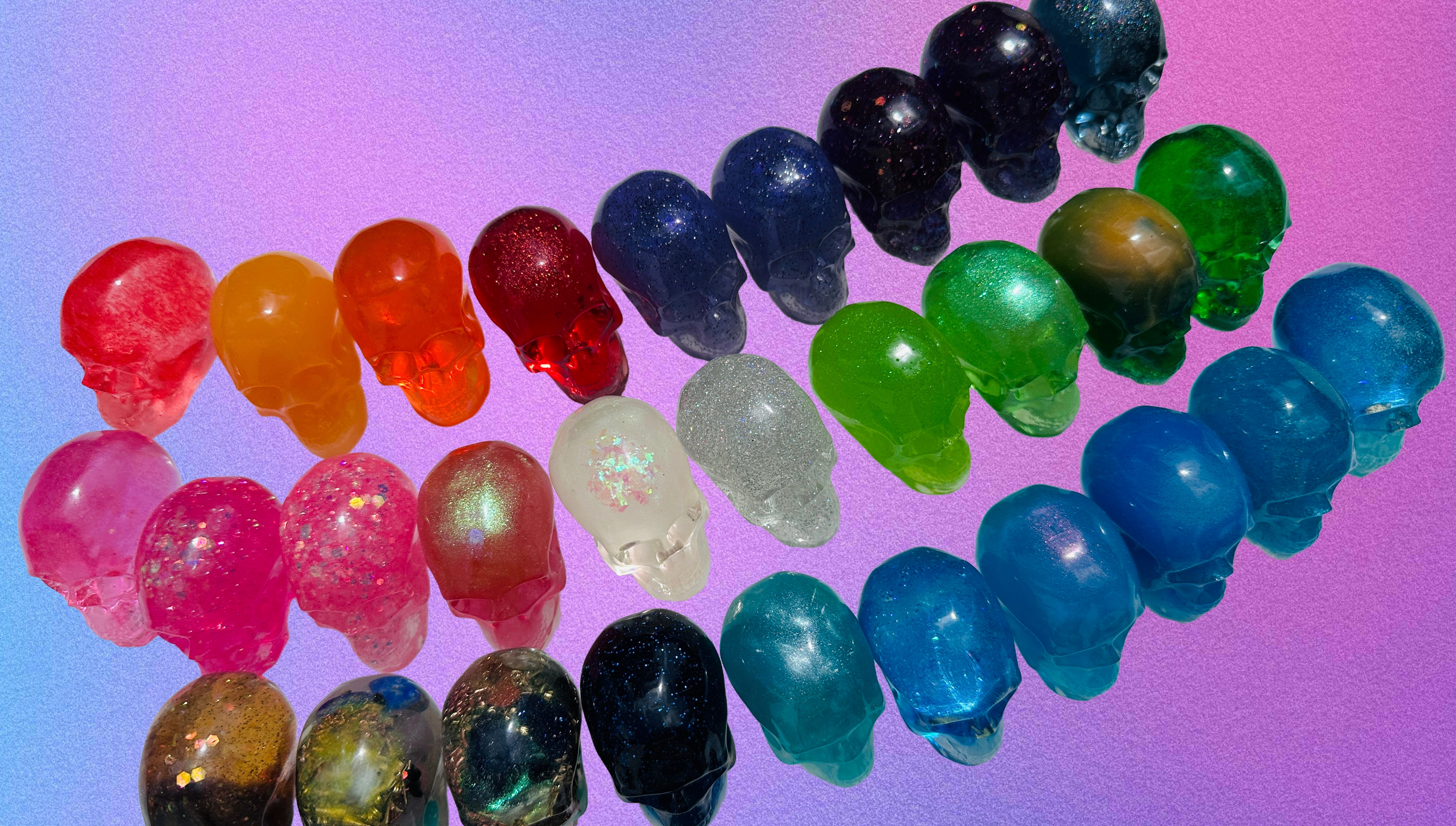 Colorful Skull Resin Figurines