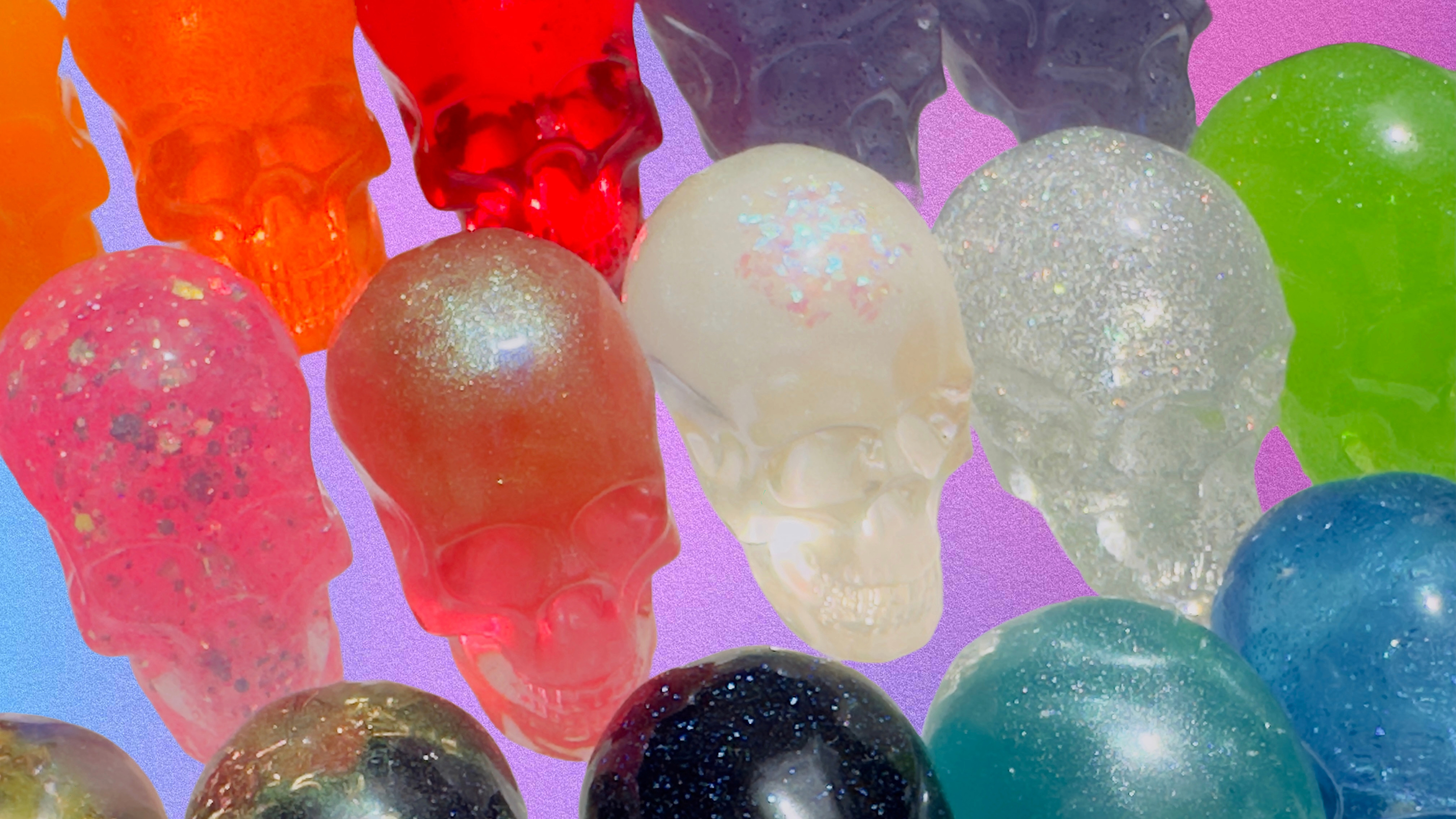 Colorful Skull Resin Figurines
