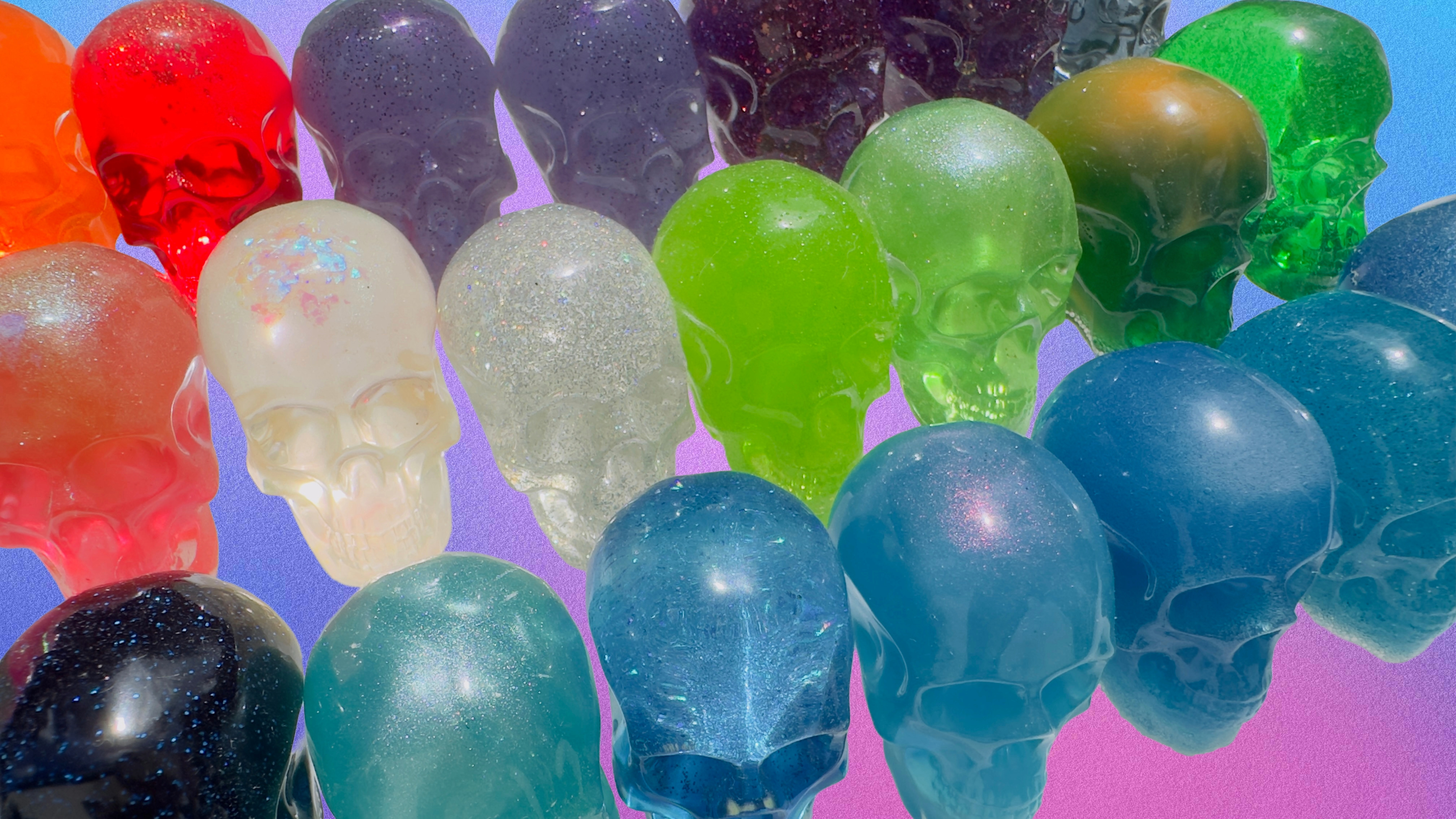 Colorful Skull Resin Figurines