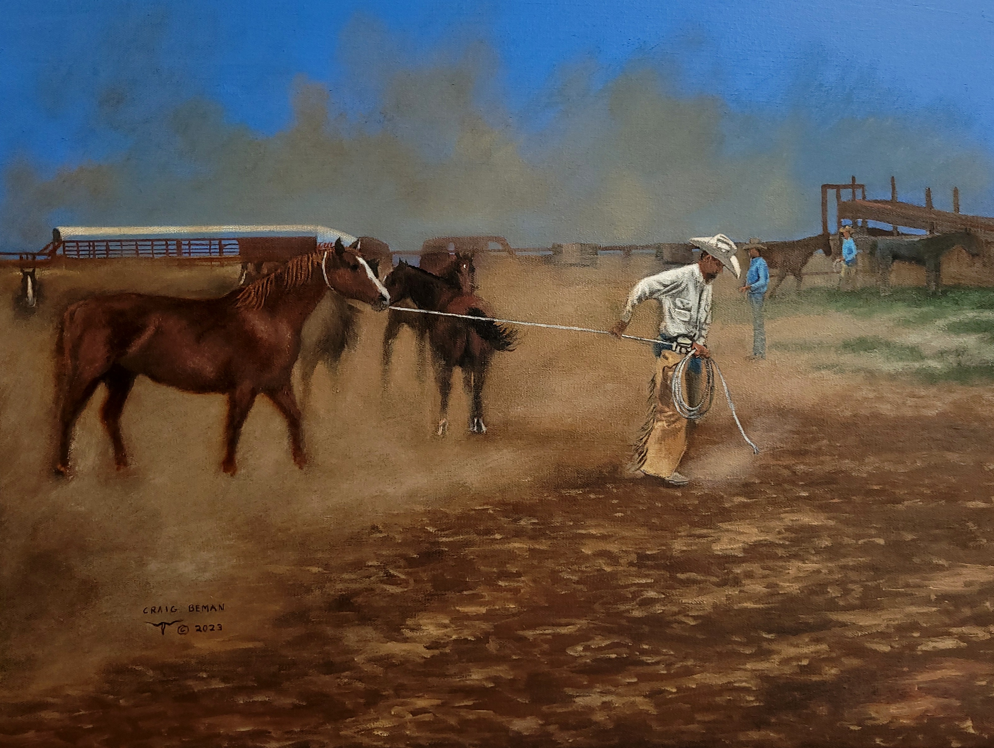 Dusty At The Sixes Original Oil on Canvas
