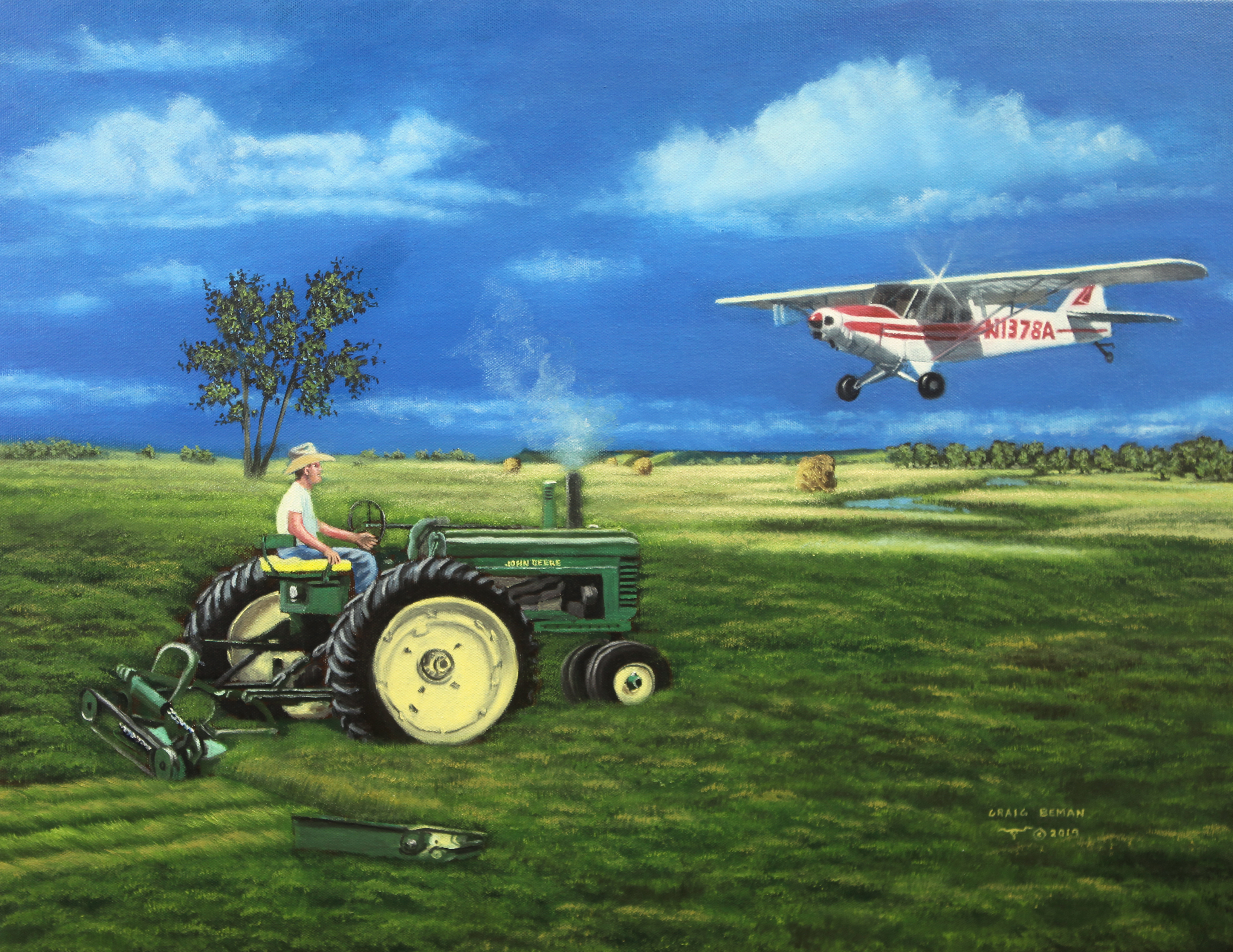 Here Comes Dad Original Oil on Canvas