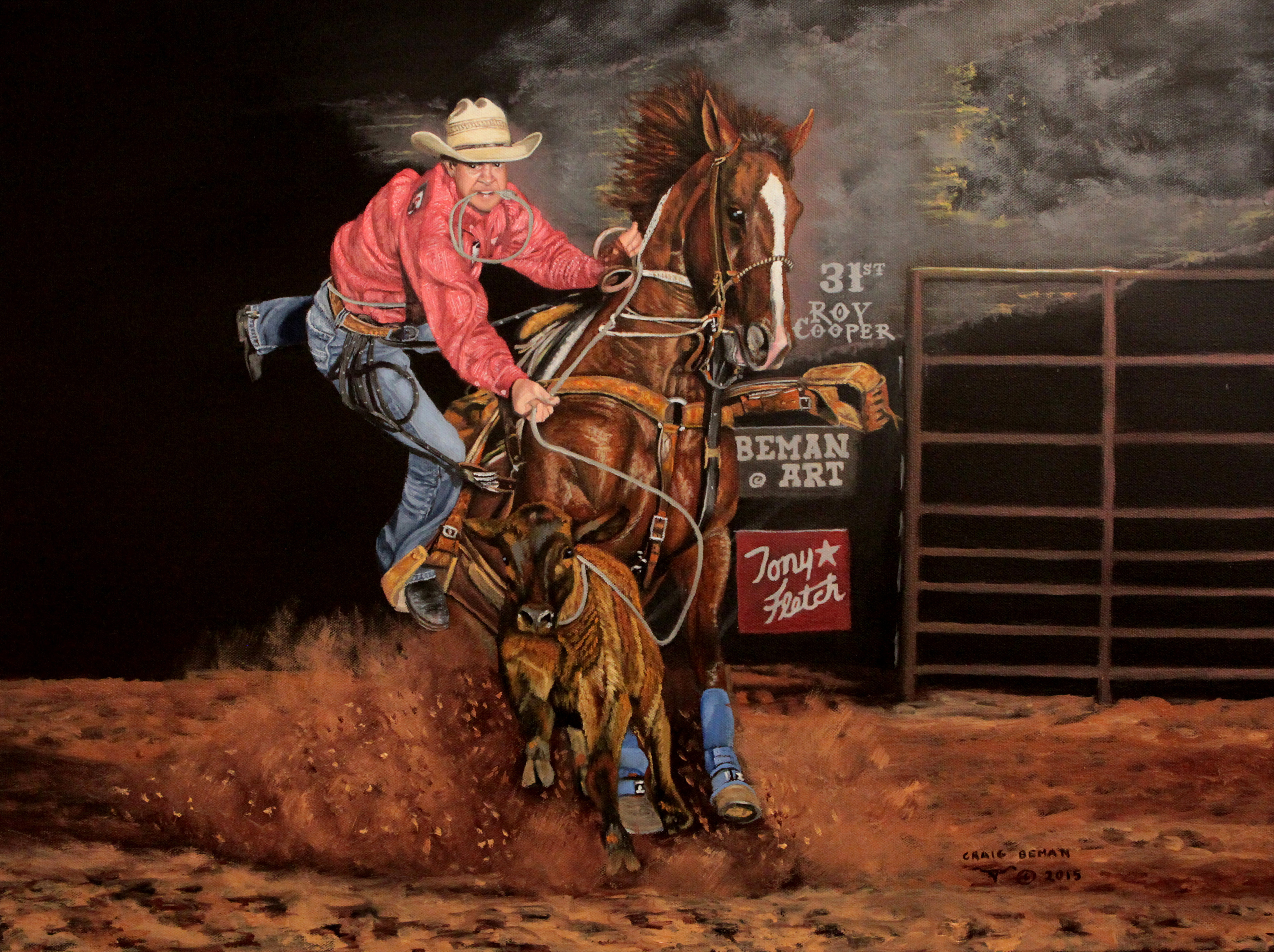 Smokin' Original Oil on Canvas