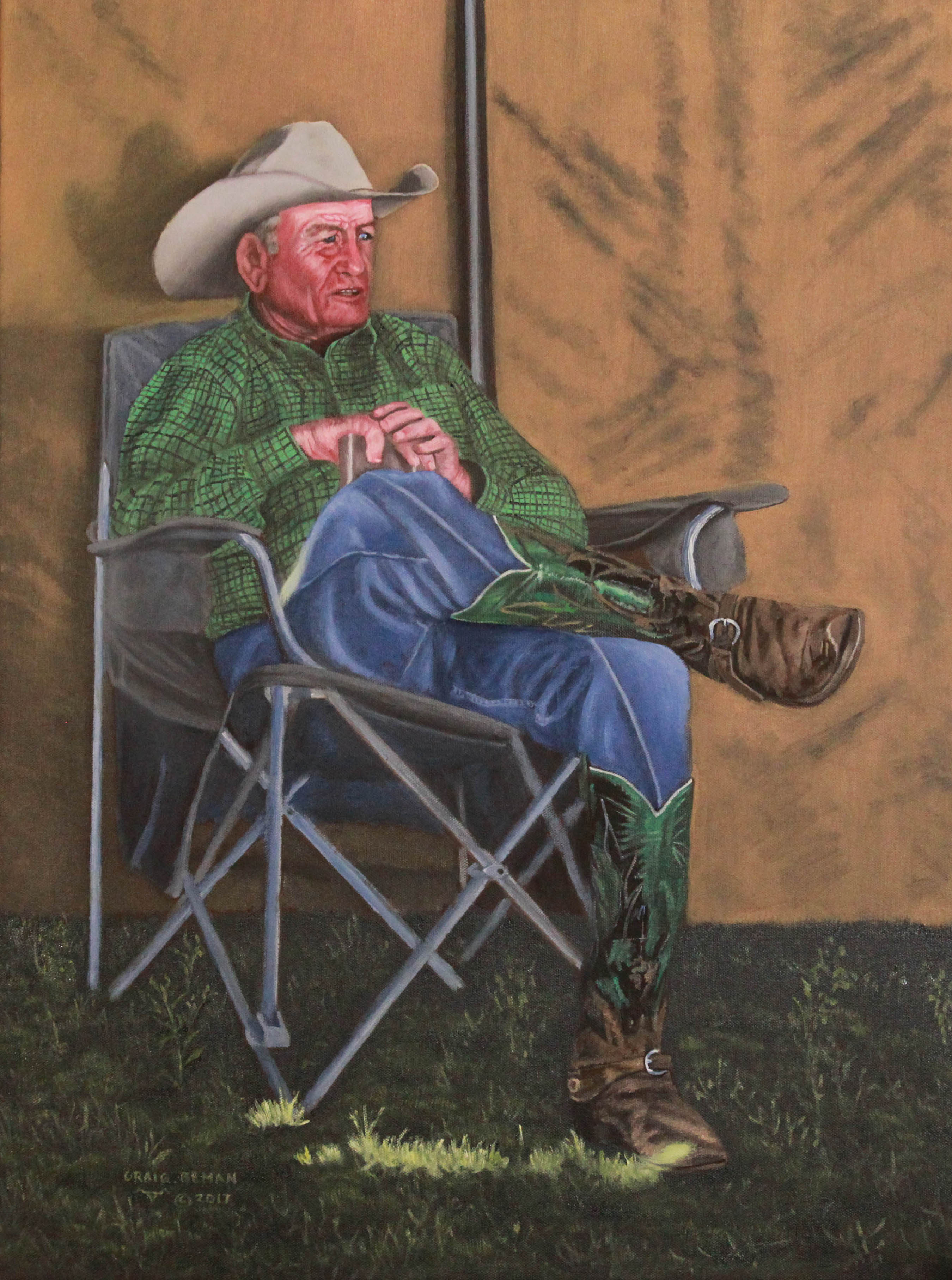 Boots O'Neal The Legend Original Oil on Canvas