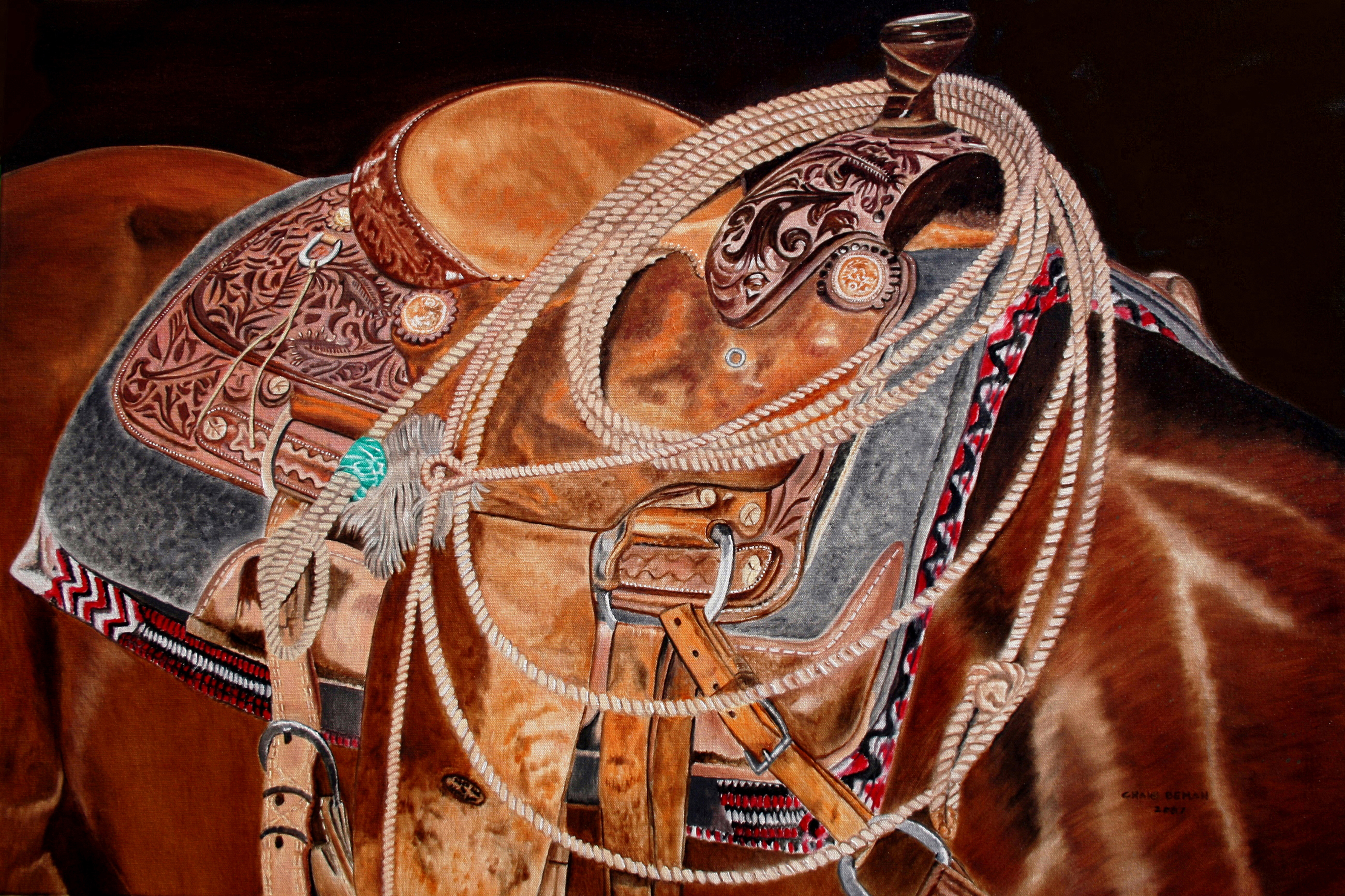 The Saddle Original Oil on Canvas