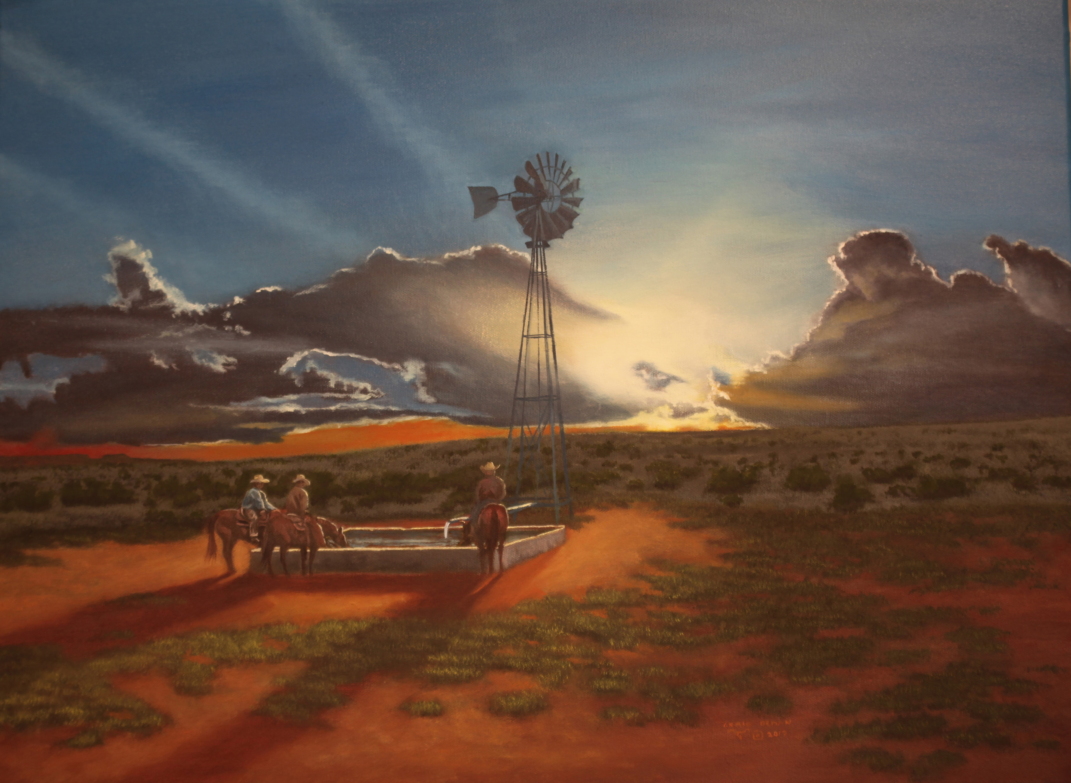 Time For Refreshing Original Oil on Canvas