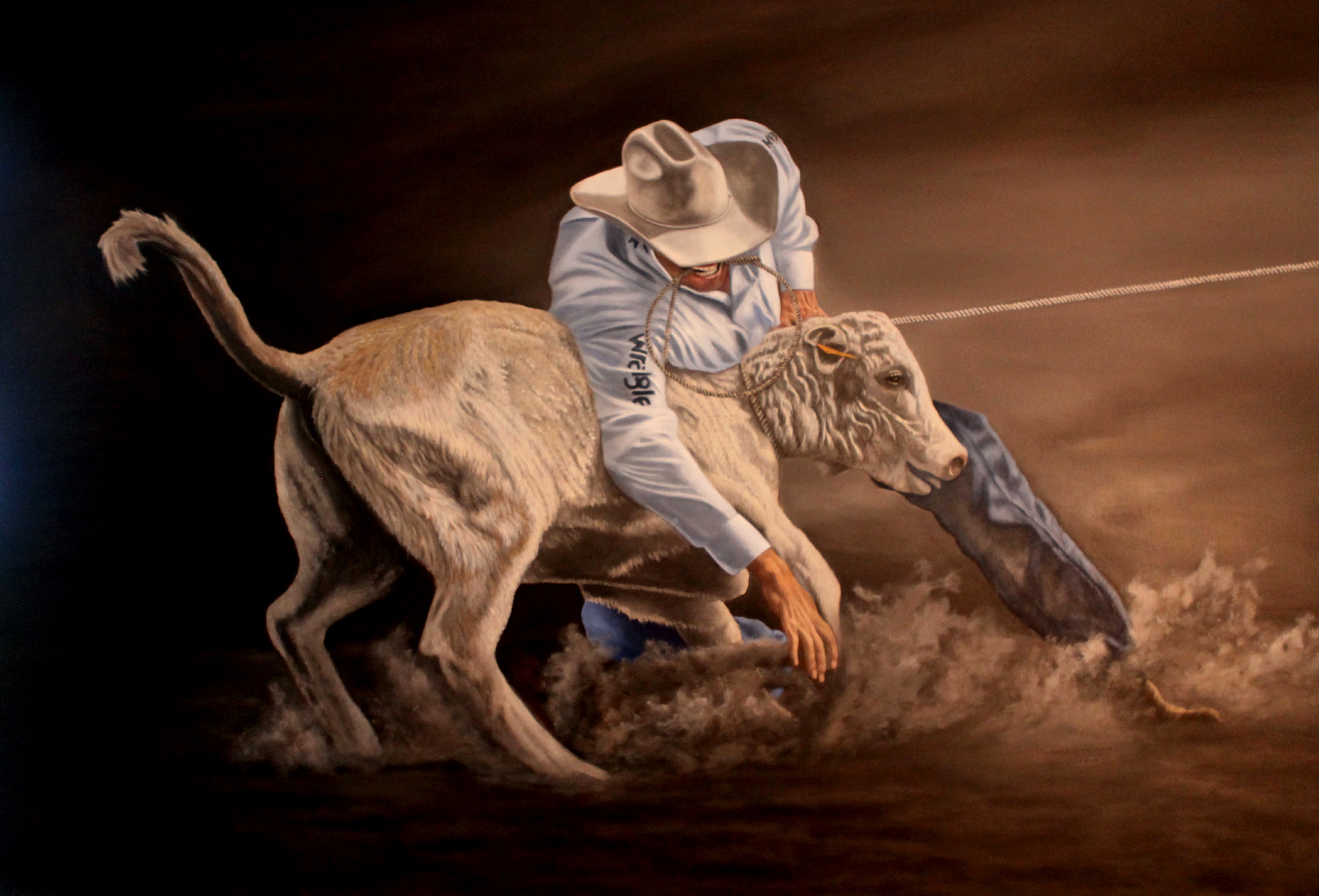 Wranglin' Original Oil on Canvas