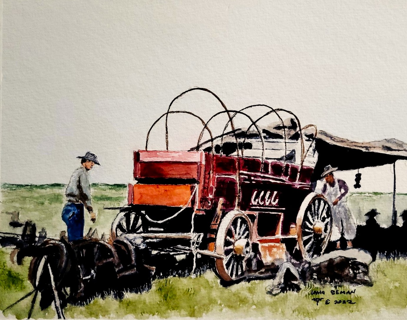 Before The Pickups Original Watercolor