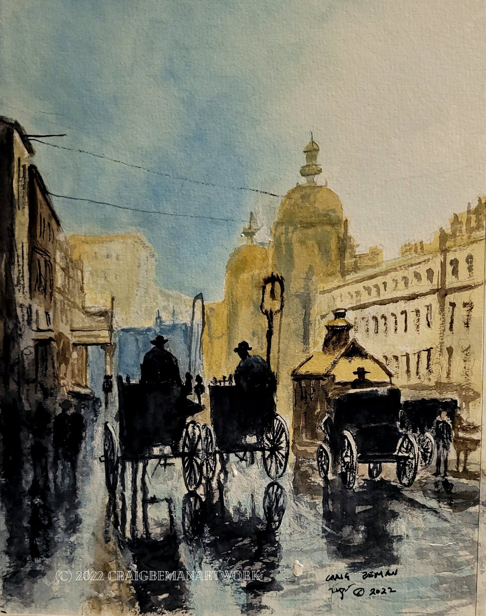 In Simpler Times Original Watercolor Painting