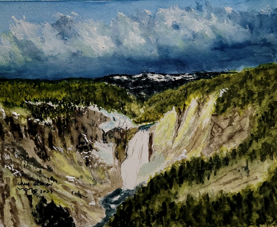 Lower Falls Original Watercolor Painting