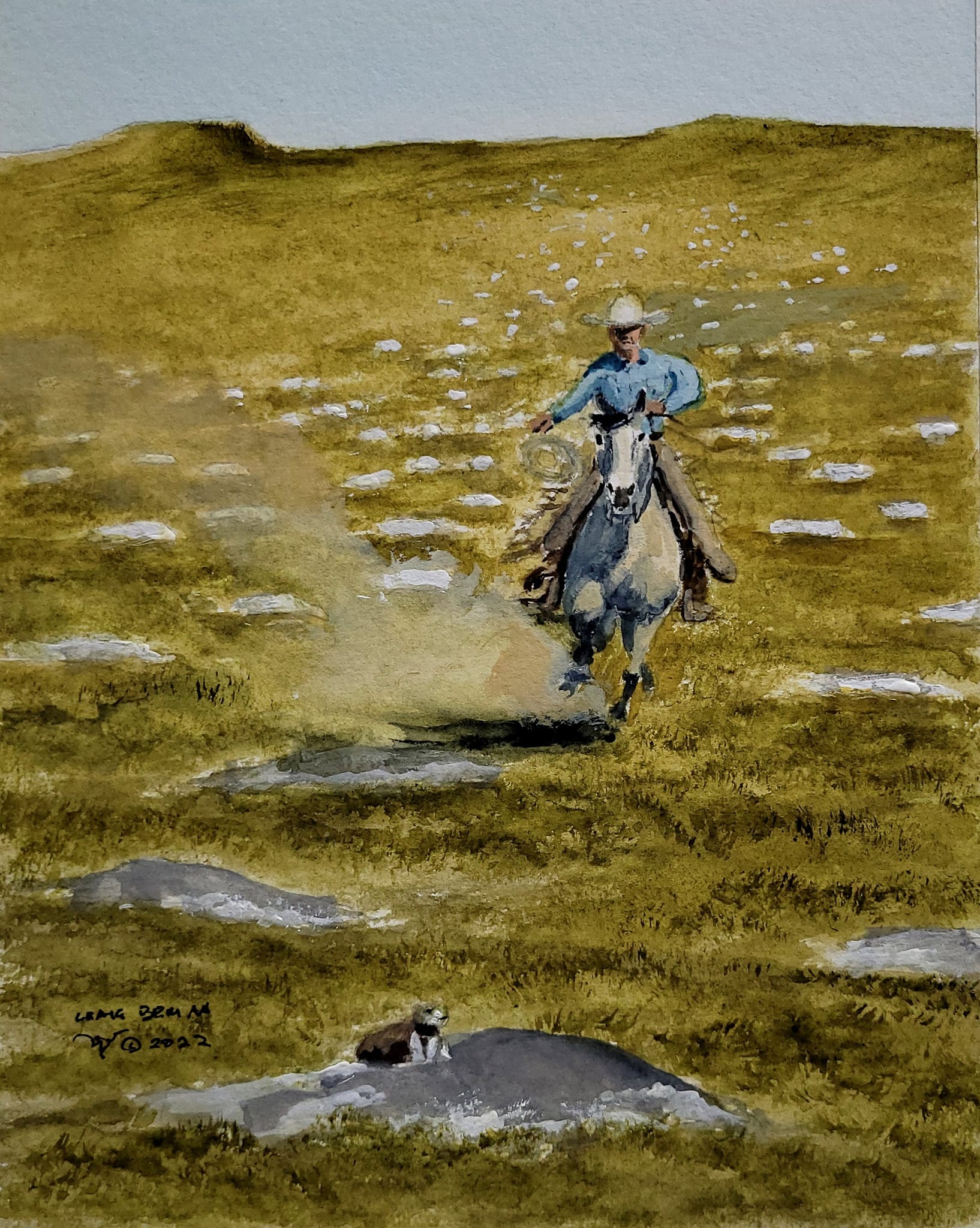 Side Steppin' Original Watercolor Painting