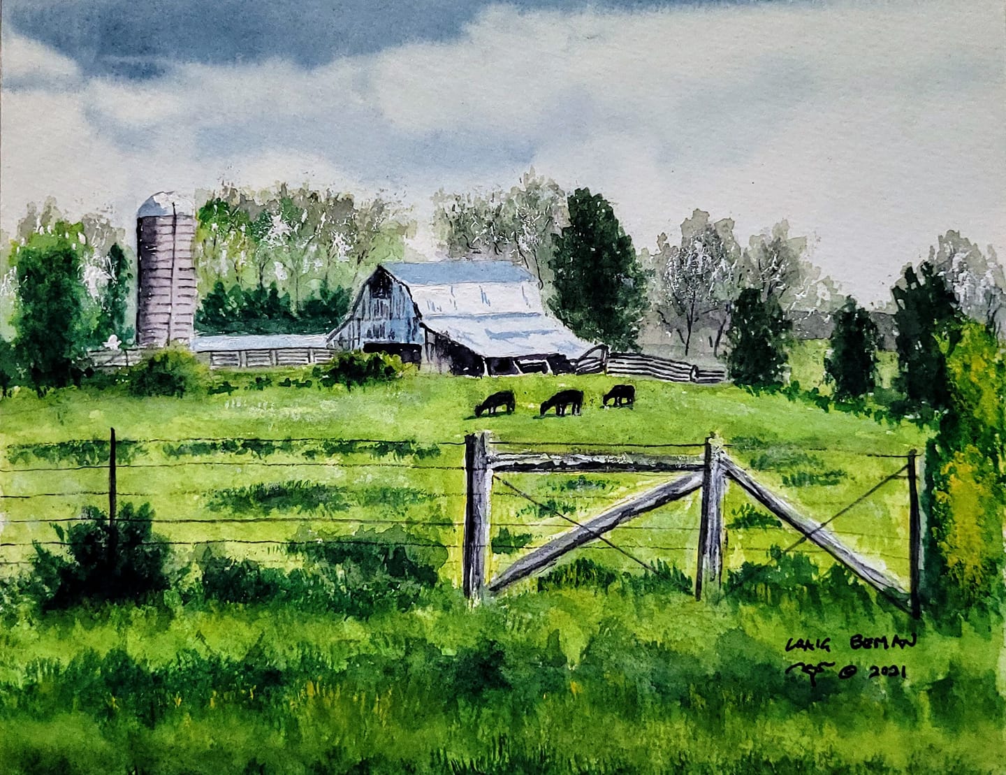 Springtime Original Watercolor Painting