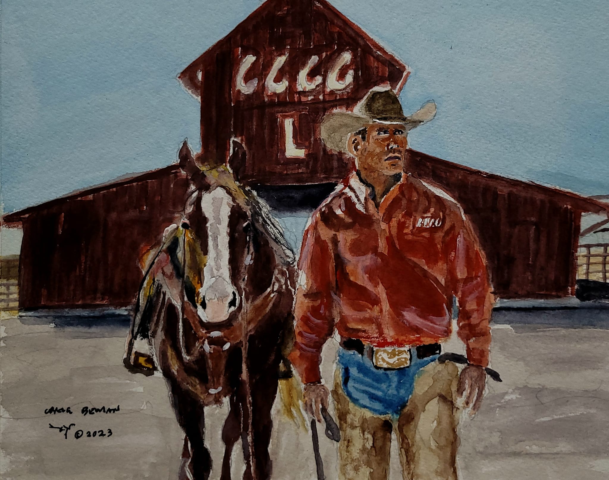 Taylor Sheridan Original Watercolor Painting