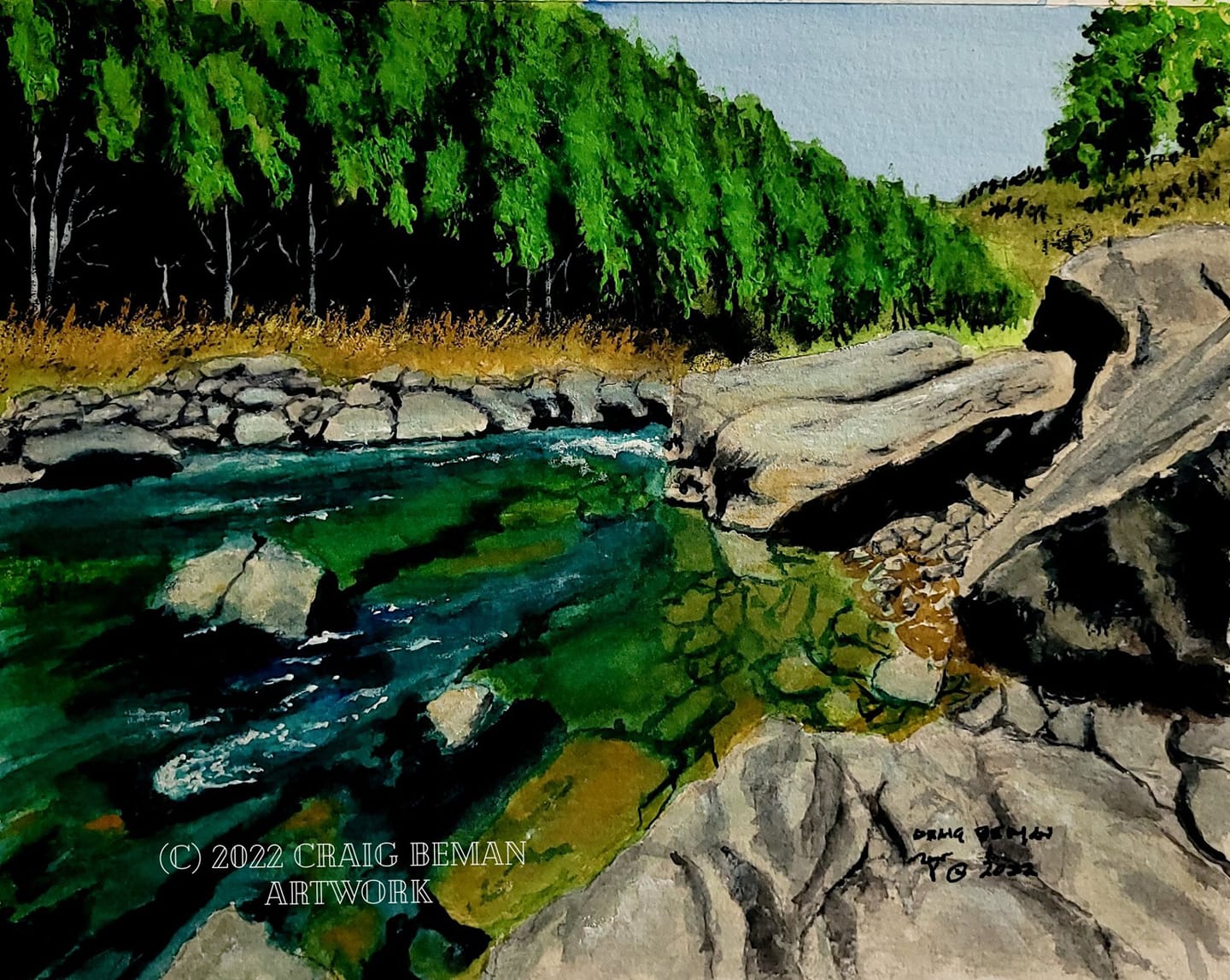 The Cumberland River Original Watercolor Painting