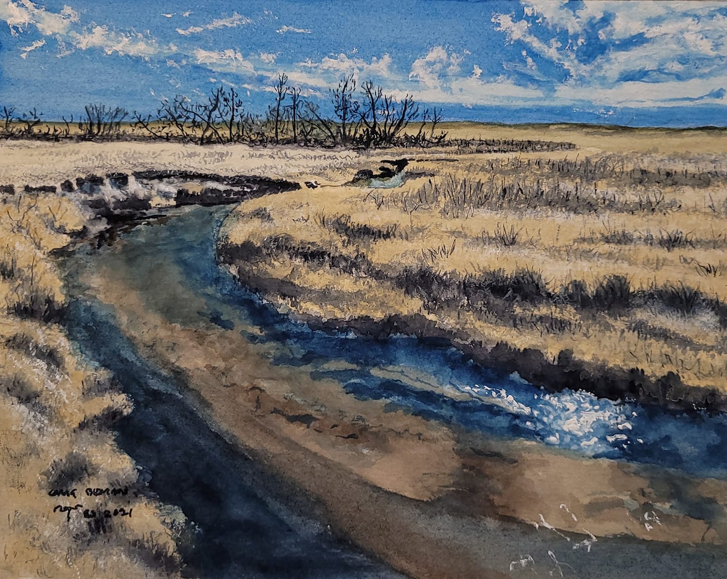 The Minnechaduza Original Watercolor Painting