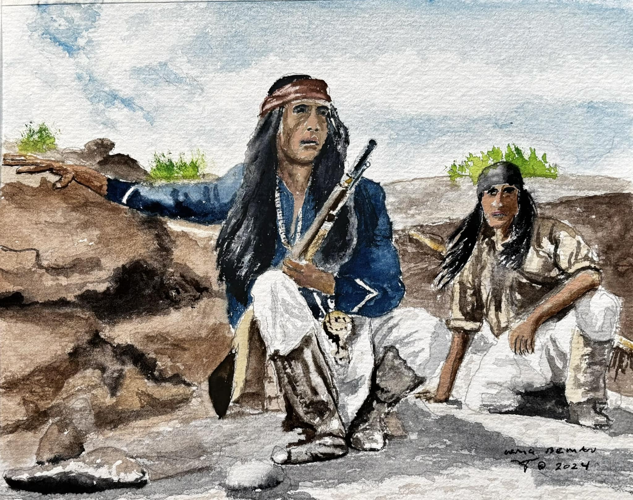 Vigilance Original Watercolor Painting