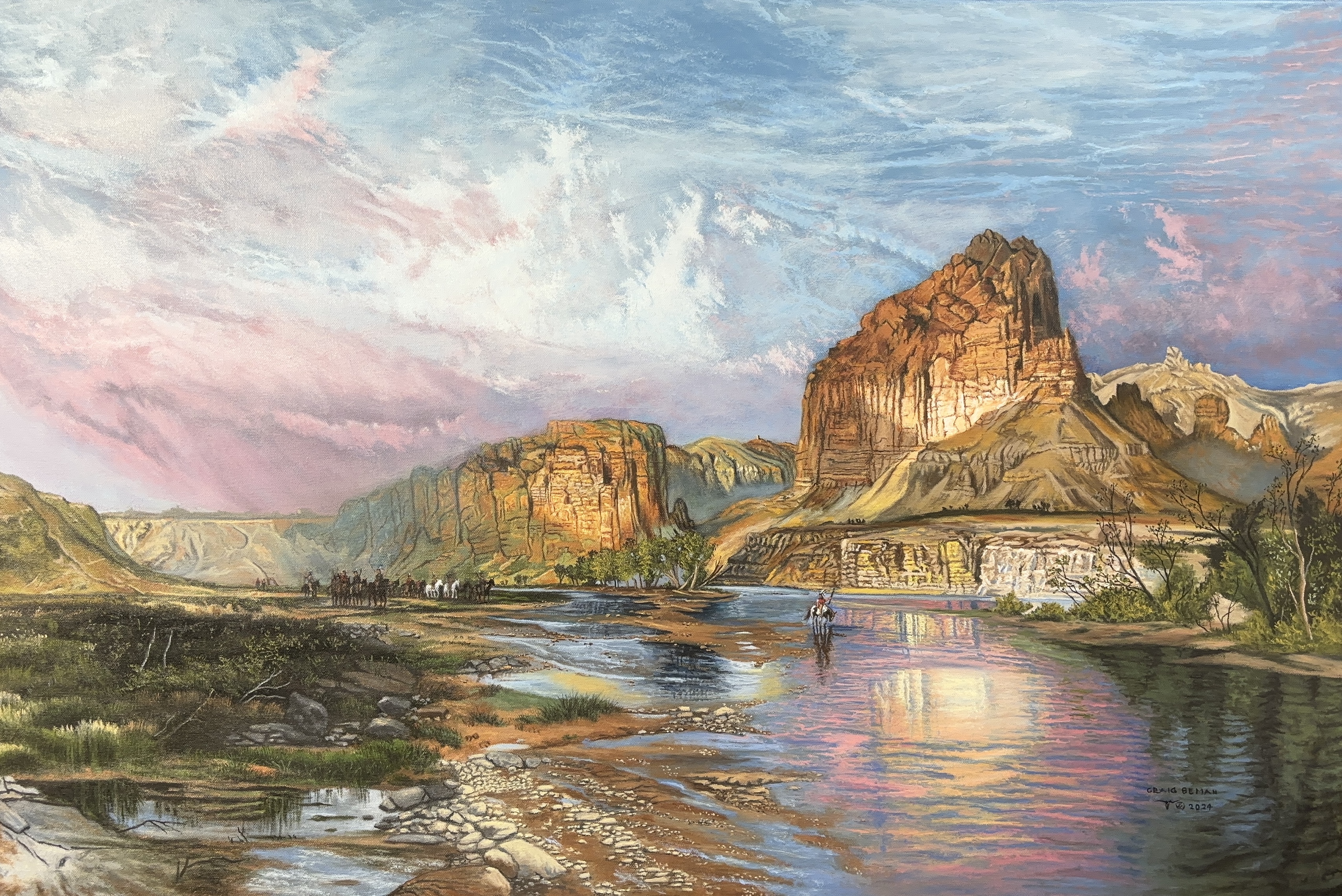 Palisades of Green River Original Oil on Canvas