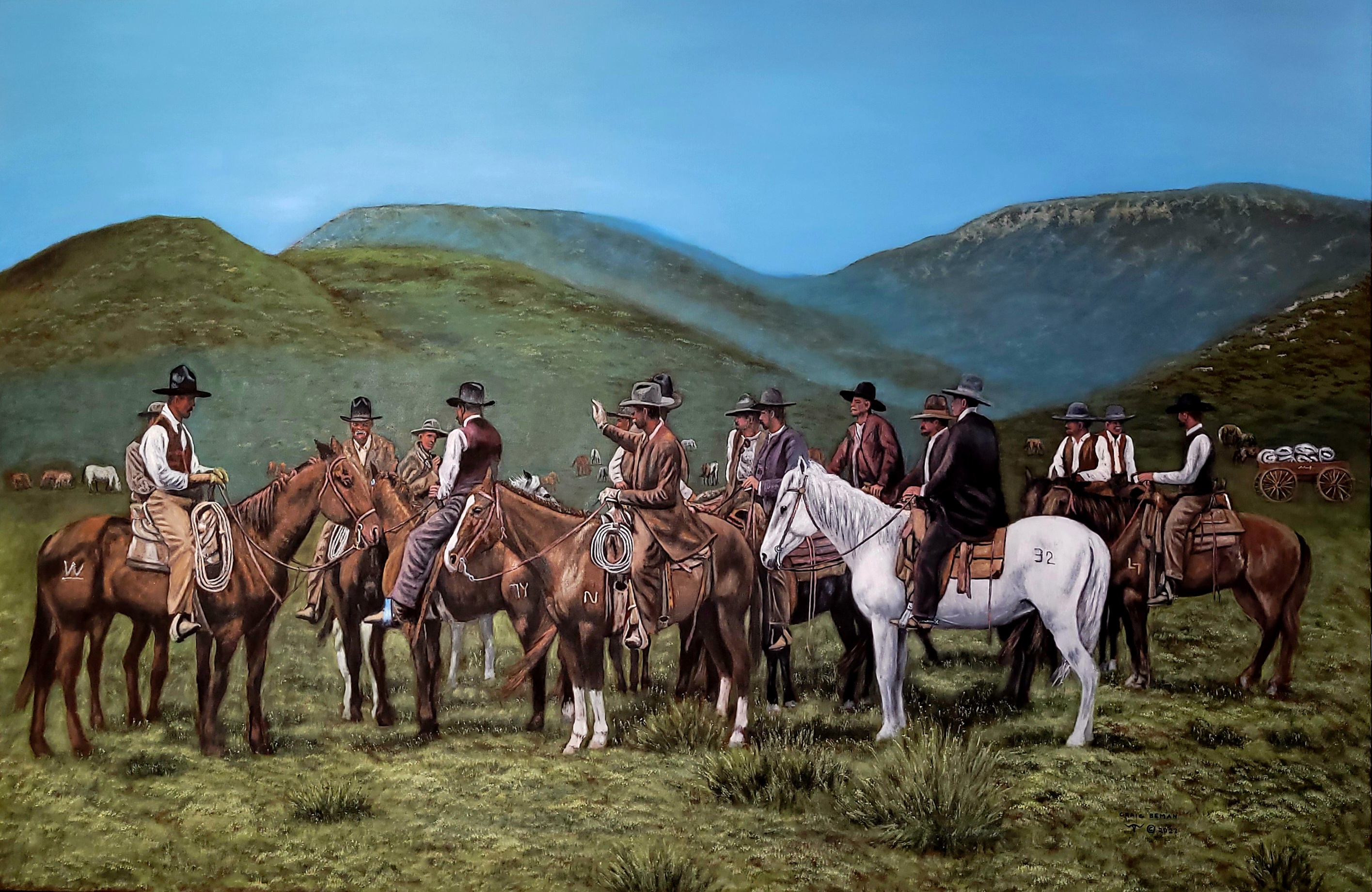The Cowboys Original Oil on Canvas