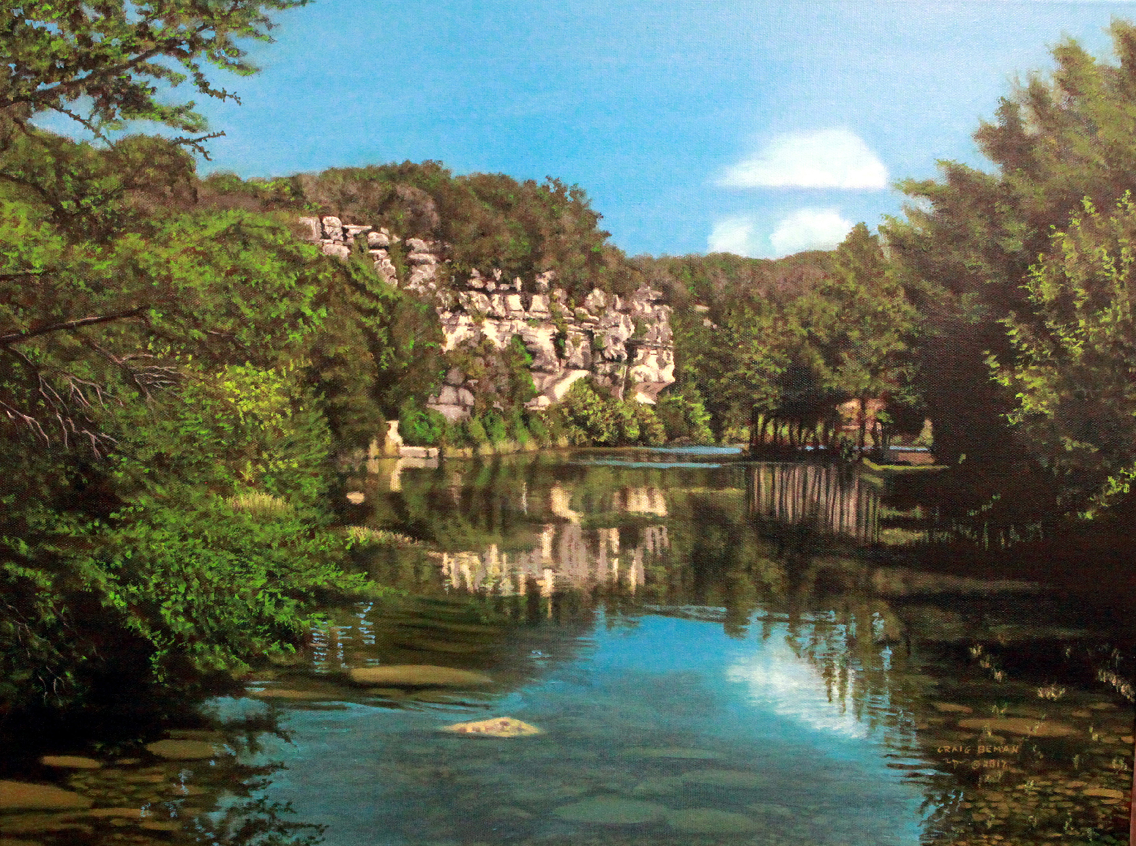 Peace On The Guadalupe Original Oil on Canvas