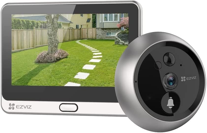  EZVIZ Mirilla Digital inalámbrica con Monitor de 4,3 Pulgadas, vídeo 1080p, Timbre Integrado, visión Nocturna, detección de Movimiento PIR, Audio bidireccional