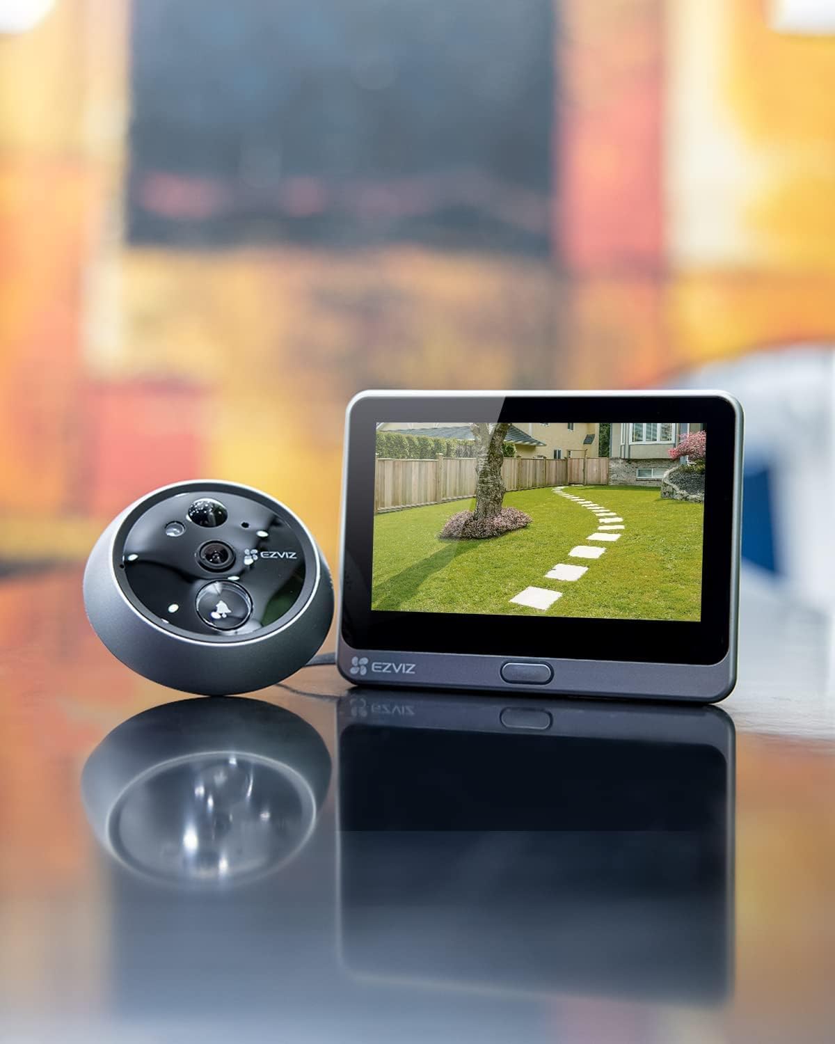  EZVIZ Mirilla Digital inalámbrica con Monitor de 4,3 Pulgadas, vídeo 1080p, Timbre Integrado, visión Nocturna, detección de Movimiento PIR, Audio bidireccional