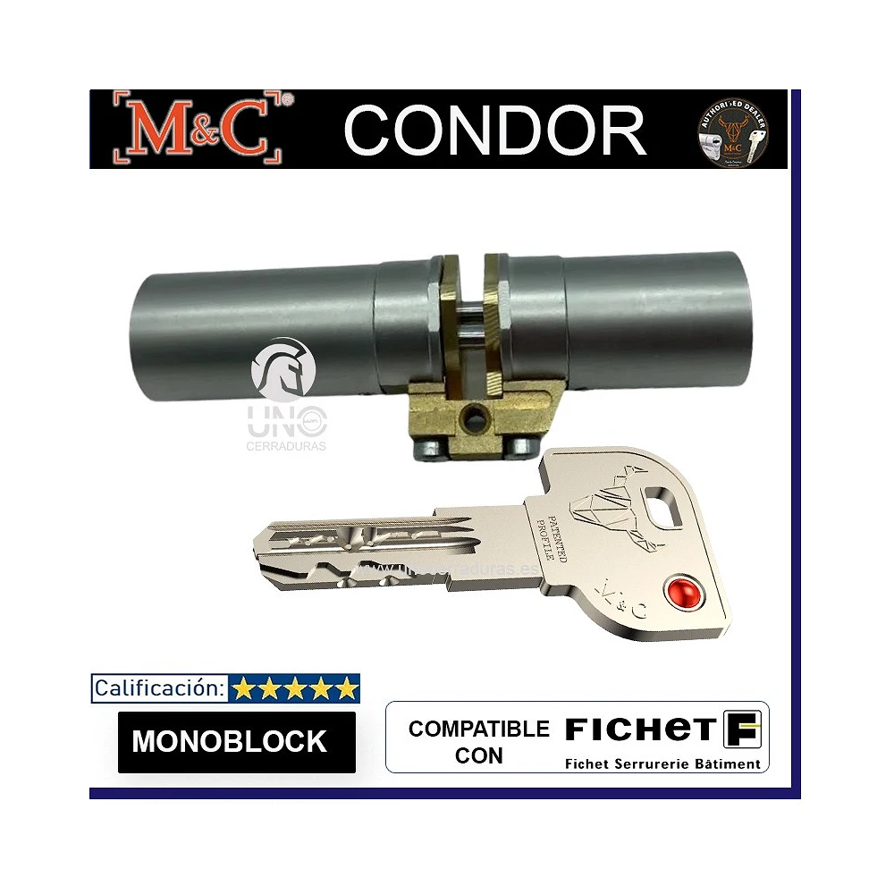 FICHET - CILINDRO M&C CONDOR FICHET MONOBLOCK 110 mm 