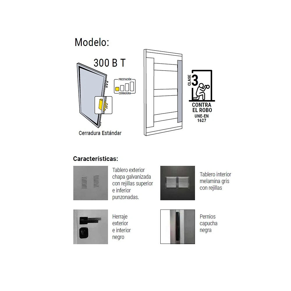 PUERTA ACORAZADA TRASTERO 2080X900 CLASE 3