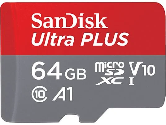 Tarjeta Micro SDXC - SanDisk Ultra PLUS, 150 MB/s, UHS-I, V10, A1, C10, Adaptador SD, Multicolor