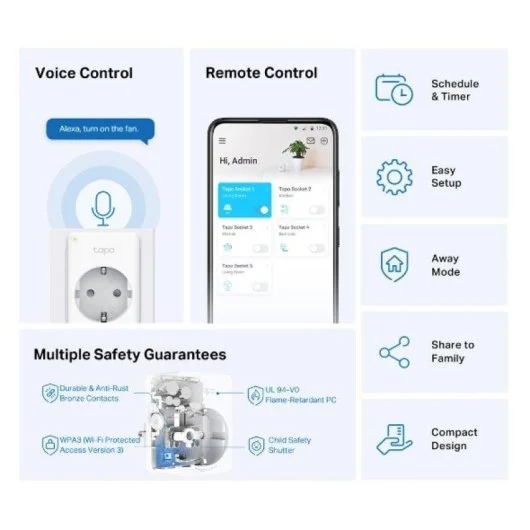 TP-Link Tapo P100/P110 (CONTROL POR VOZ) Mini Smart Wifi Enchufe Inteligente