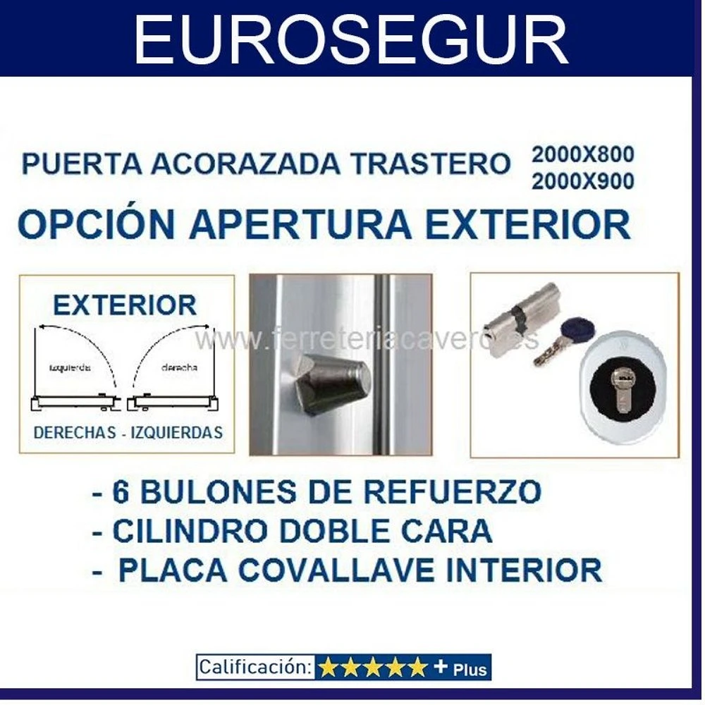 SUPLEMENTO APERTURA EXTERIOR PUERTA TRASTERO REFUERZO 6 BULONES