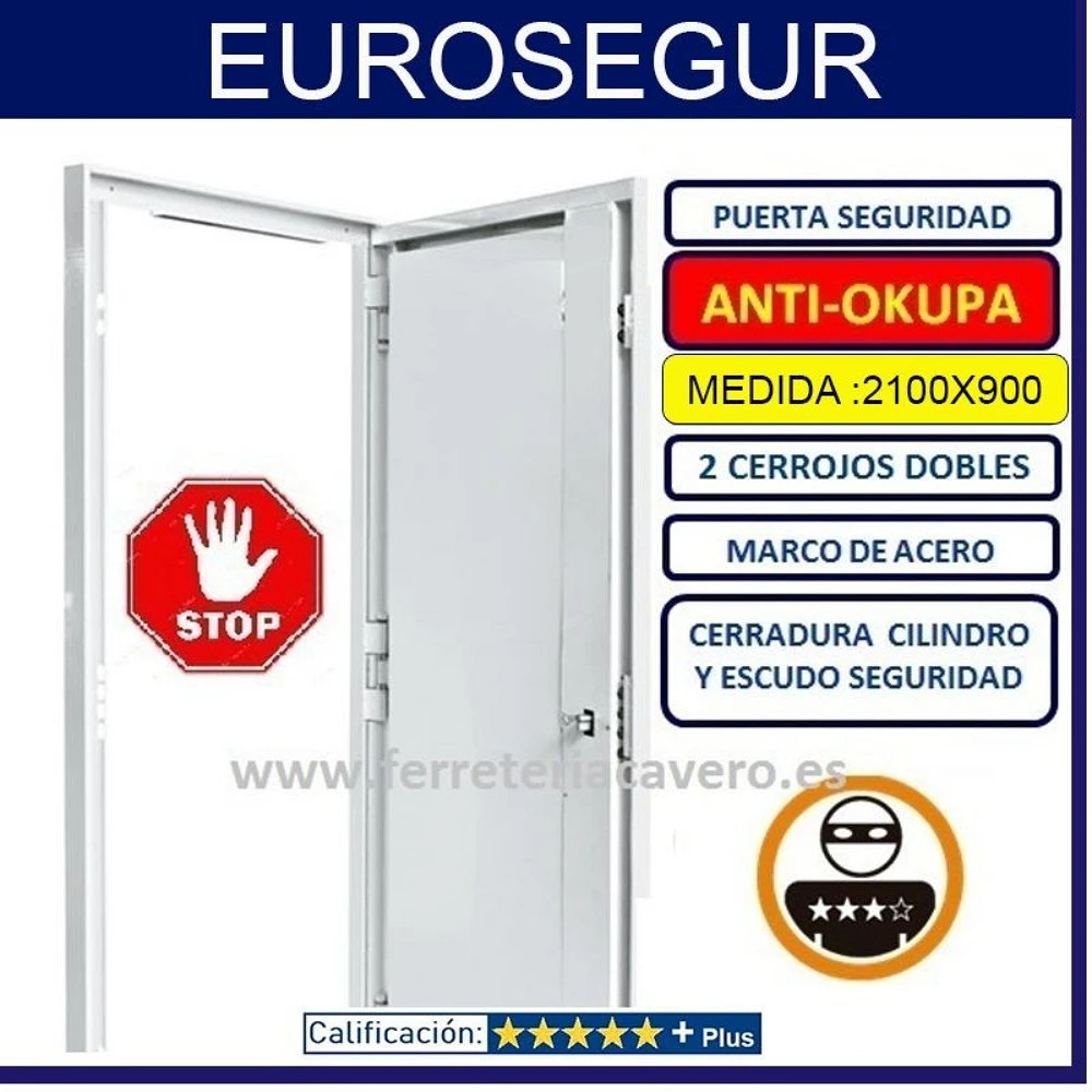 PUERTA ANTI OKUPA 2100 X 900 SAEBLUE GALVANIZADA