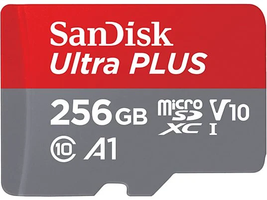 Tarjeta Micro SDXC - SanDisk Ultra PLUS, 150 MB/s, UHS-I, V10, A1, C10, Adaptador SD, Multicolor