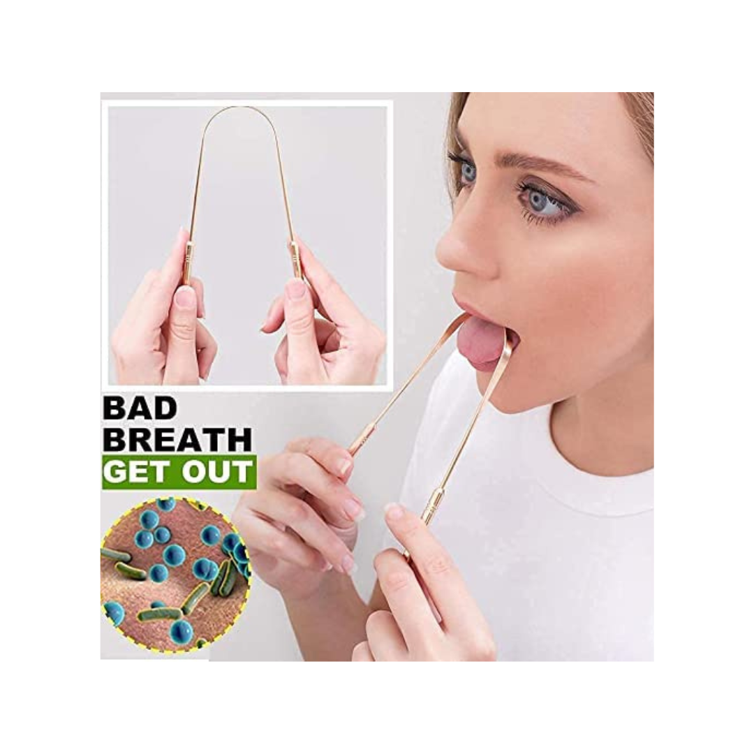 100% Pure Copper Tongue Scraper Cleaner | Perfect Surgical Tongue Scraper | Best Remedy for Bad Breath | Maintains Oral Hygiene| Flexible Handle and Comfortable Grip