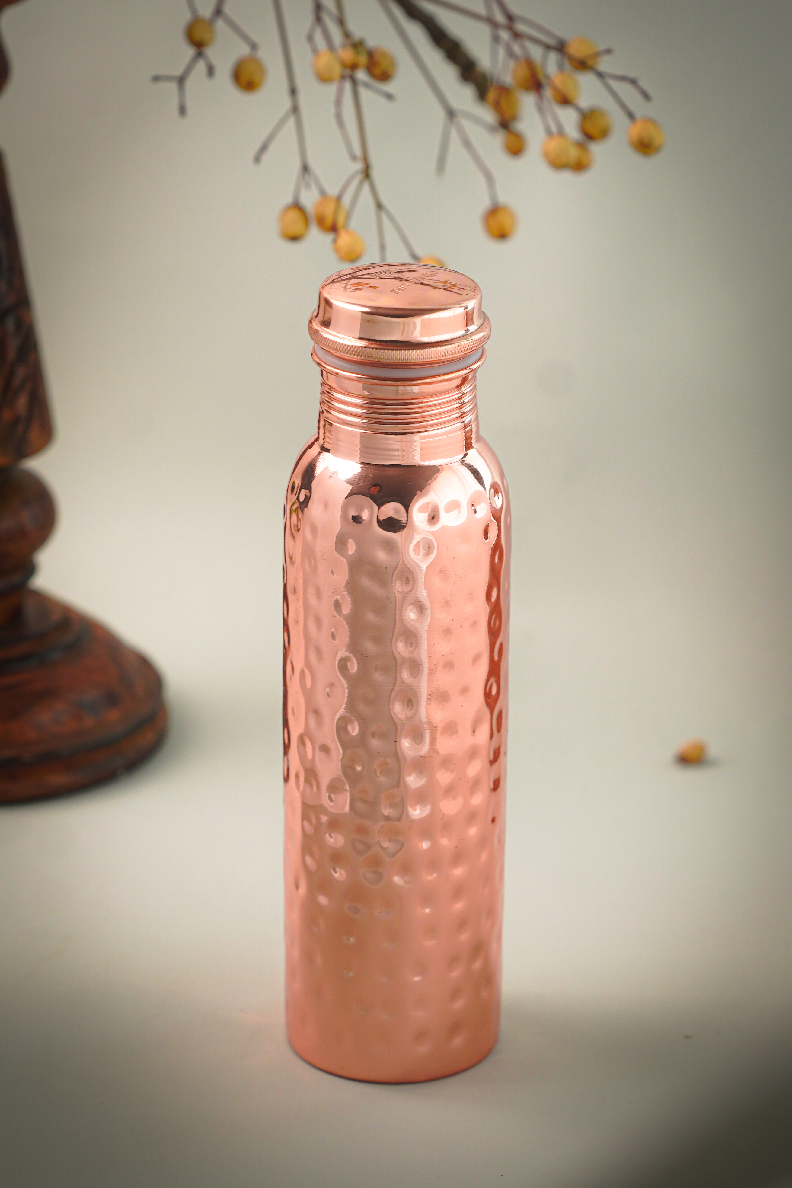 Handcrafted 100% Pure Copper Hammered Water Bottle – Ayurvedic Wellness, 950ml