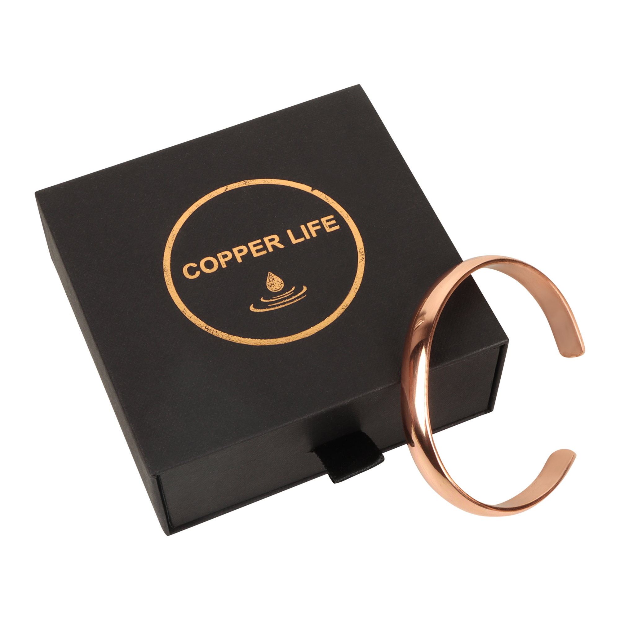 CopperLife® Magnetic Copper Bracelet Cuff – Elegant Pure Copper Bangle – Unisex Magnetic Copper Bracelets for Men & Women (Medium) 