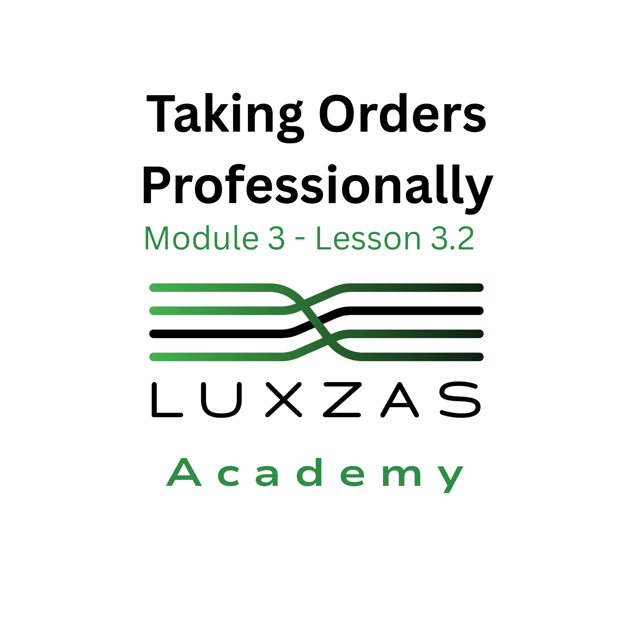 3.2 Taking Orders Professionally