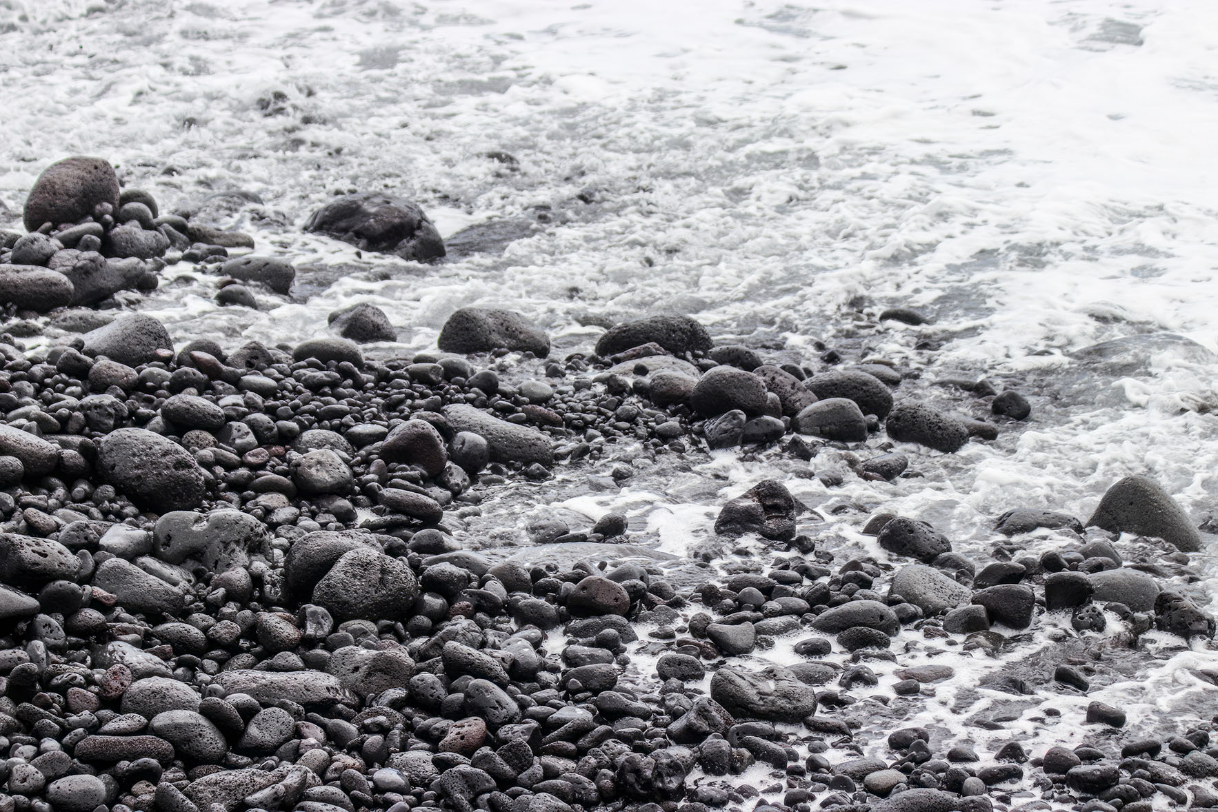 Lava Pebbles on Beach