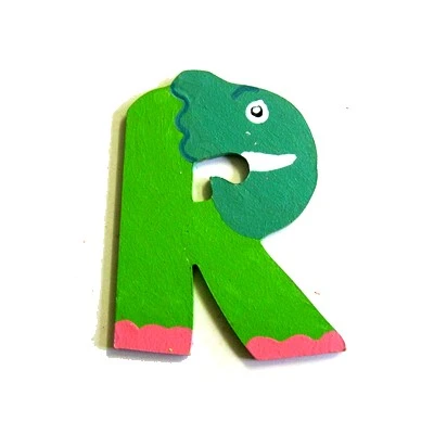 Lettre en bois 'R' animaux rigolos