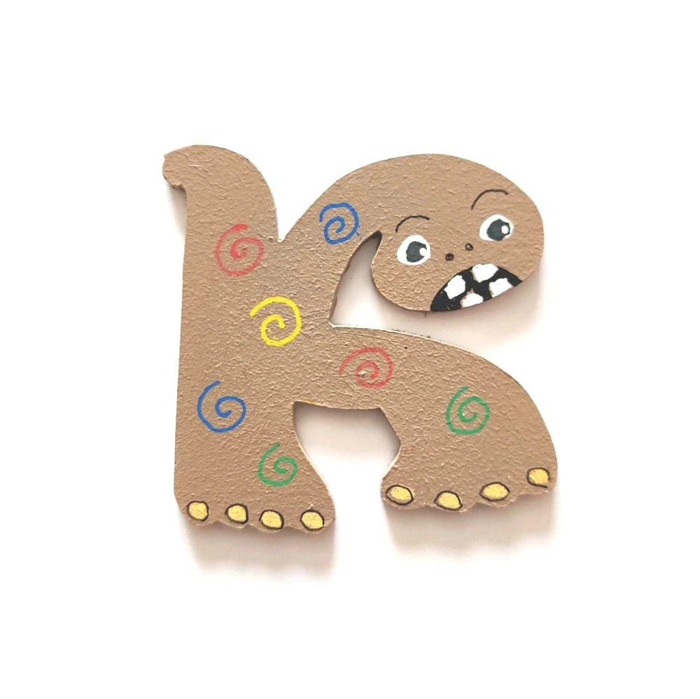 Lettre en bois thème Monstre 'K'