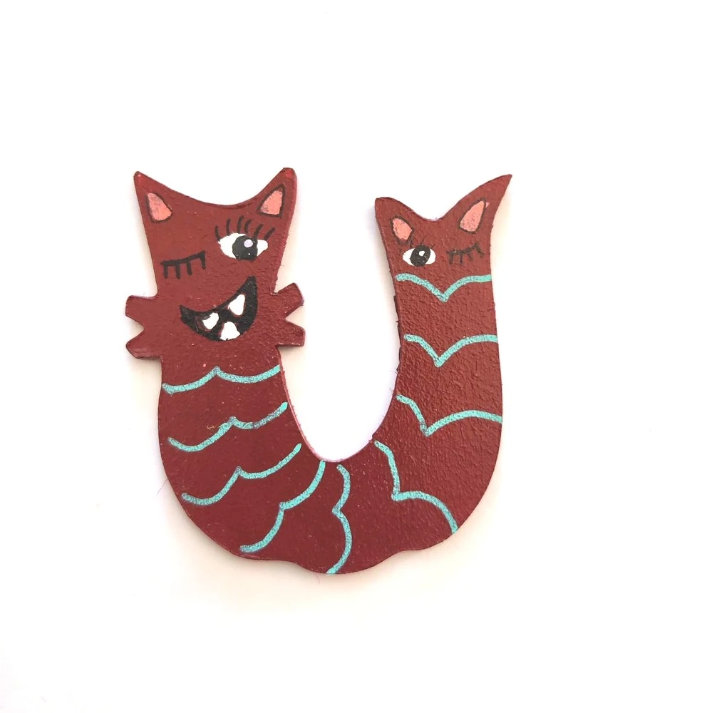 Lettre en bois thème Monstre 'U'