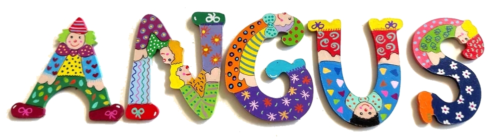 Lettre décorative en bois en forme de clown 'N'