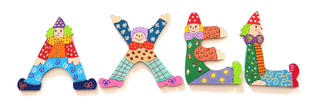 Lettre décorative en bois en forme de clown 'X'