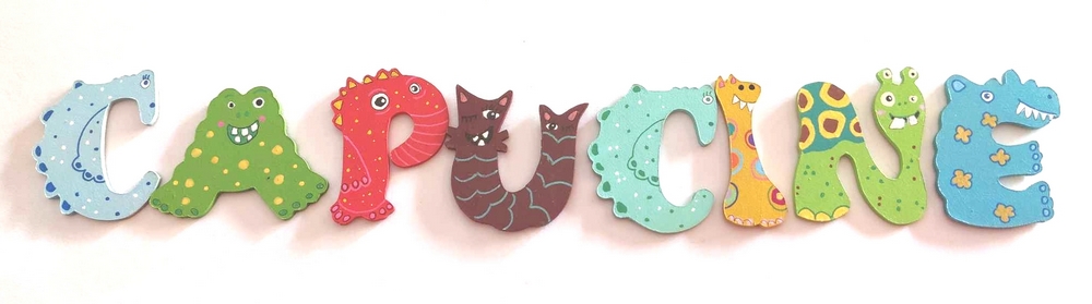 Lettre en bois thème Monstre 'C'