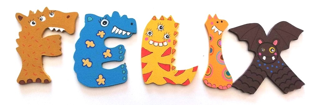 Lettre en bois thème Monstre 'F'