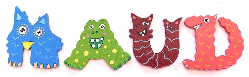 Lettre en bois thème Monstre 'M'