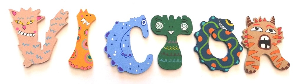 Lettre en bois thème Monstre 'R'