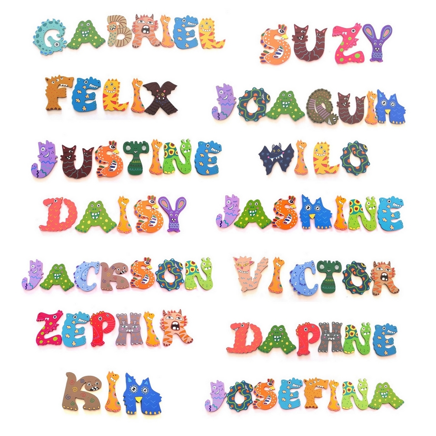 Lettre en bois thème Monstre 'W'