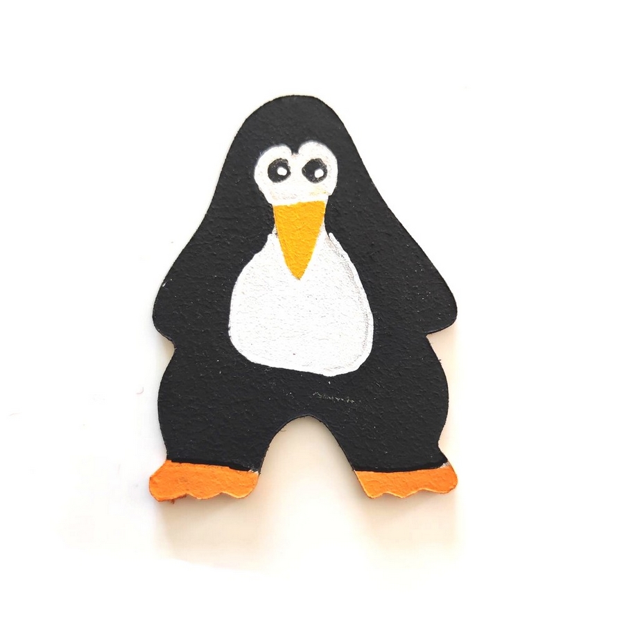 Lettre en bois 'A' pingouin